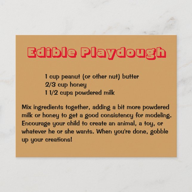 Essbare Playdough Postcard Postkarte (Vorderseite)
