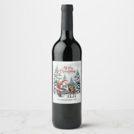 Essbare Santa Wine Flasche Weinetikett