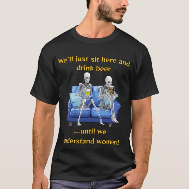 Essbare Skelette trinken Bier T-Shirt (Vorderseite)