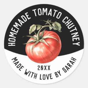 Essbare Tomaten-Chutney-Selbstgemachte Konserve Runder Aufkleber