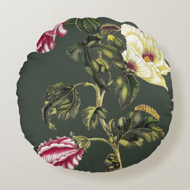 Essbarer Eibisch Rundes Kissen (Vorderseite)