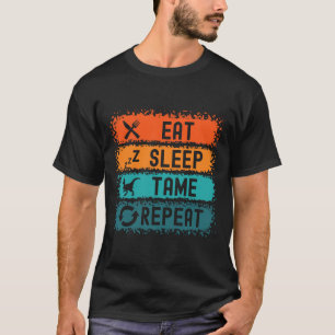 Esse Schlafen Zähmen Wiederholen Gamer Dinosaurier T-Shirt