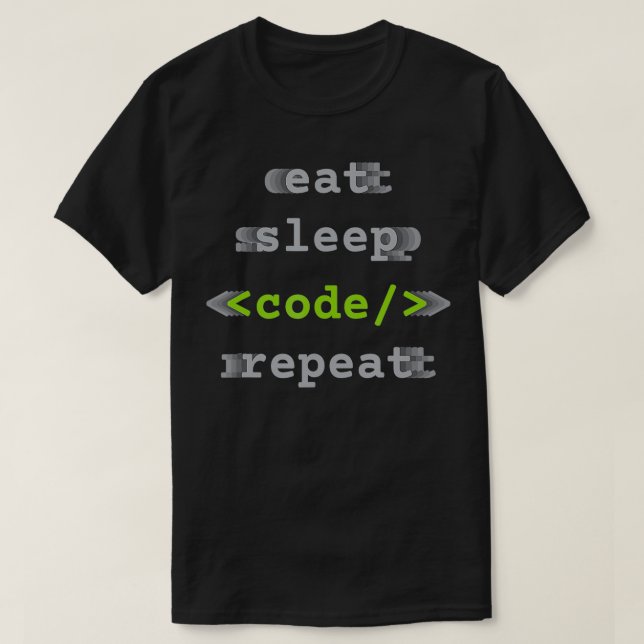 Esse Sleep-Code Wiederholen Coding-Programmierer-C T-Shirt (Design vorne)