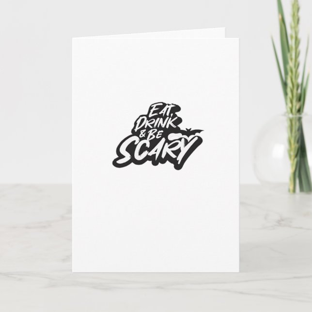 Esse, trinke und sei gruselig Basic Clean Karte (Vorderseite)