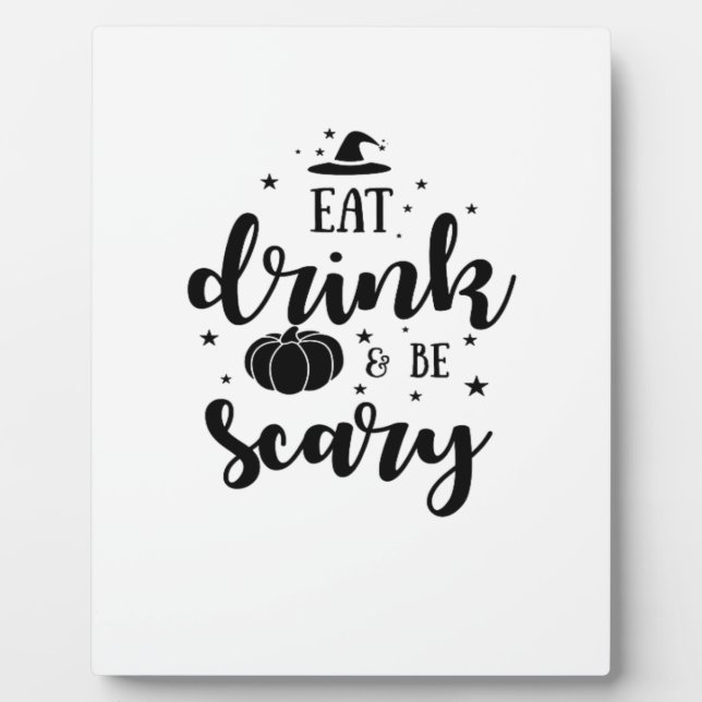 Esse, trinke und sei gruselig Halloween Fotoplatte (Vorderseite)