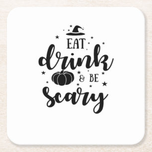 Esse, trinke und sei gruselig Halloween Rechteckiger Pappuntersetzer