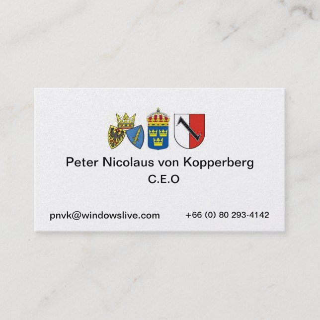 Essen 1, Schweden, Peter Nicolaus… Visitenkarte (Vorderseite)