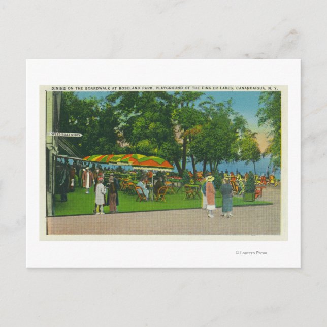 Essen auf dem Boardwalk in der Roseland Park Szene Postkarte (Vorderseite)