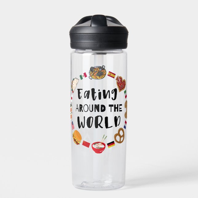 Essen auf der ganzen Welt Trinkflasche (Vorderseite)