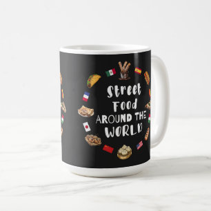 Essen auf der Straße auf der ganzen Welt Kaffeetasse