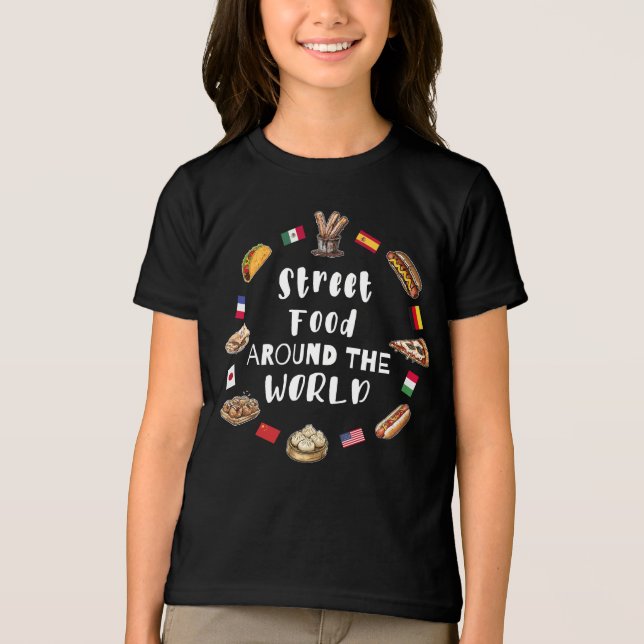 Essen auf der Straße auf der ganzen Welt Tri-Blend Shirt (Vorderseite)