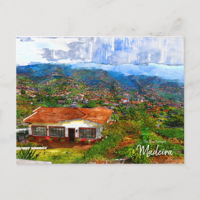 Essen auf Madeira, Portugal Postkarte (Vorderseite)