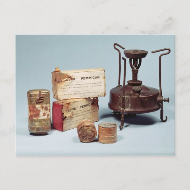 Essen auf Scotts Antarktis-Expedition aufgenommen Postkarte (Vorderseite)