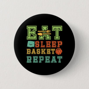 Essen. Basketball-Schlaf wiederholen Phantastische Button