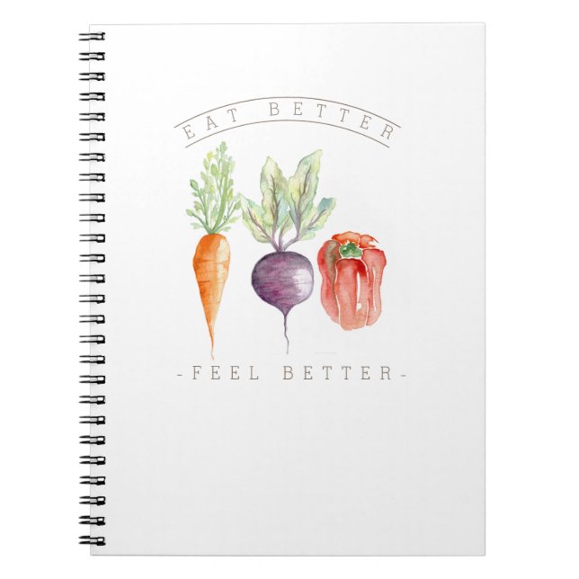 Essen besser | Gesunde Veggies | Wasserfarbe Notizblock (Vorderseite)
