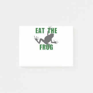 Essen der Frosch - Motivation der Unternehmer Post-it Klebezettel