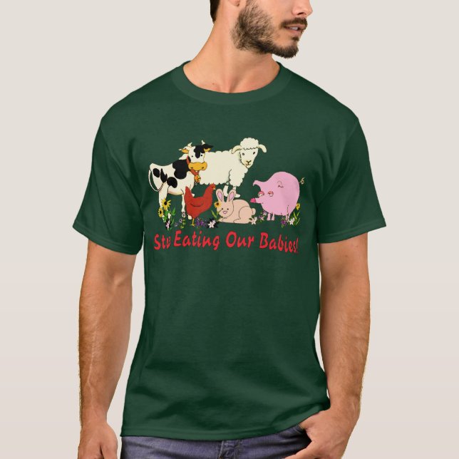 Essen der Tierbabys T-Shirt (Vorderseite)