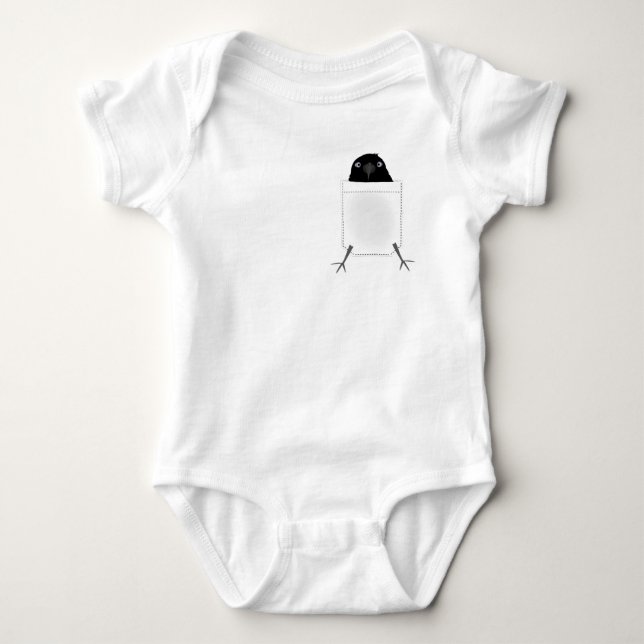 Essen des Krähen-Baby-Bodysuits Baby Strampler (Vorderseite)