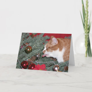 Essen des Weihnachtsbaumes Feiertagskarte