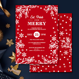 Essen Drink & Be Merry Feier Einladung