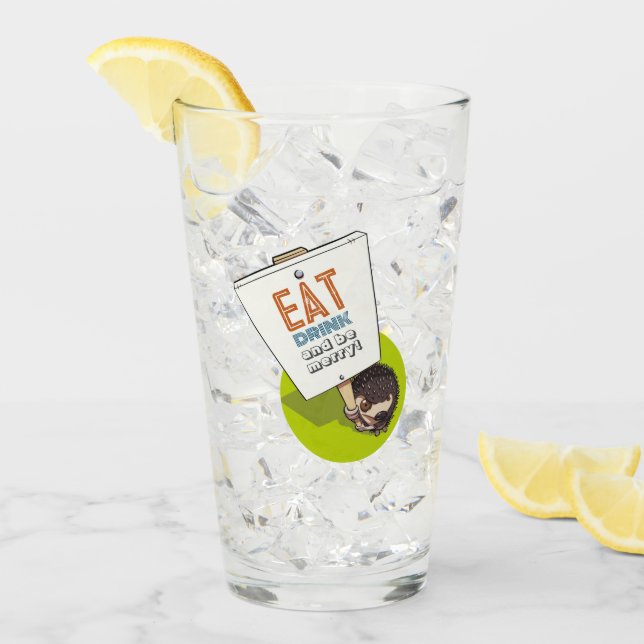 Essen Drink & Be Merry Igel Picket Signatur Glas (Vorderseite Ice)