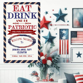 Essen Drink & Be Patriotic 4. Juli Begrüßungsleite Banner