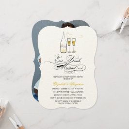Essen Drink & Be Verheiratet Gold Champagner Chic Einladung