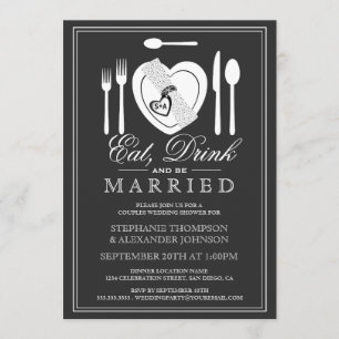 Essen Drink & be Verheirateten Paare Dusche Einlad Einladung