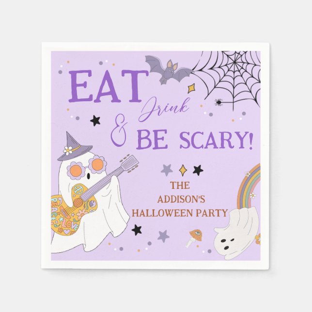 Essen Drink & Beängstigend Spaß Spooky Halloween-P Serviette (Vorderseite)