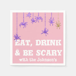 Essen Drink Beängstigend Spinnen Halloween Pink Li Serviette