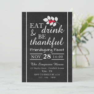 Essen Drink, Chalkboard Erntedank Fest Einladung