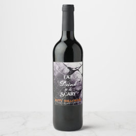 Essen Drink & Sei Beängstigend Spider Web Happy Ha Weinetikett