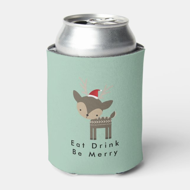 Essen Drink sei frohe Weihnachtsweih in roter Weih Dosenkühler (Kanne Vorderseite)