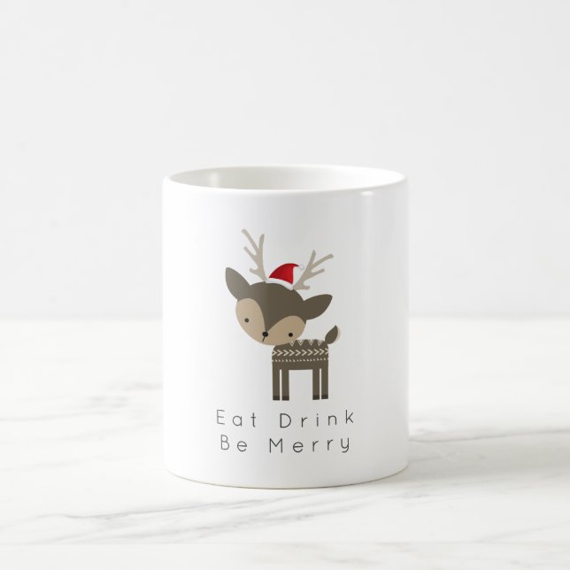 Essen Drink sei frohe Weihnachtsweih in roter Weih Kaffeetasse (Mittel)