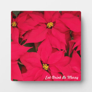 Essen Drink sei fröhlich festliche Poinsettias Fotoplatte
