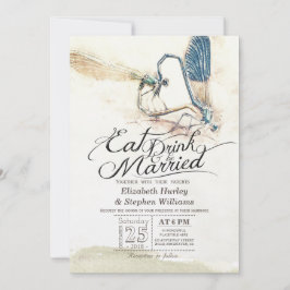 Essen Drink sei Verheiratet Hochzeitdrachenpaarung Einladung