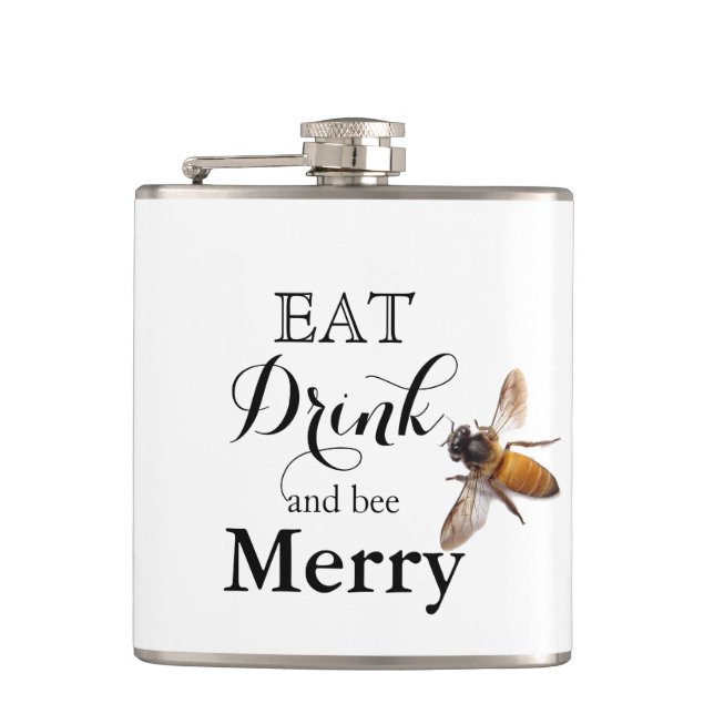 Essen Drink und Biene Merry Flachmann (Vorderseite)