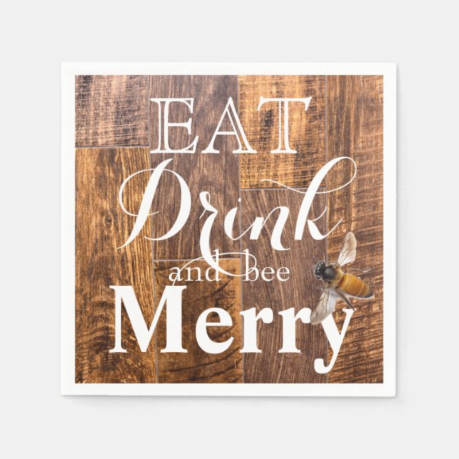 Essen Drink und Biene Merry - Honigbiene Serviette (Vorderseite)