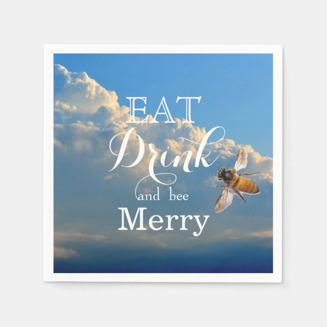 Essen Drink und Biene Merry Serviette (Vorderseite)