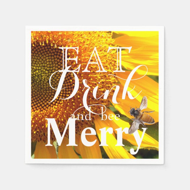 Essen Drink und Biene Merry Serviette (Vorderseite)