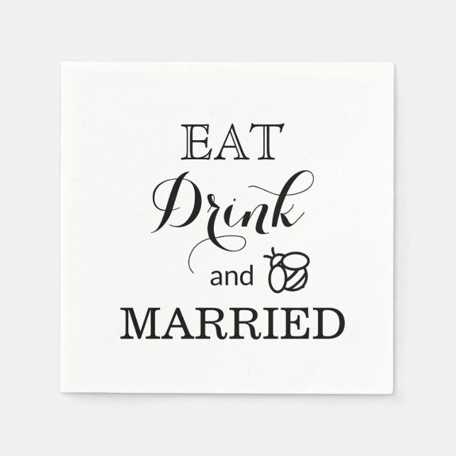 Essen Drink und Biene Verheiratet Serviette (Vorderseite)
