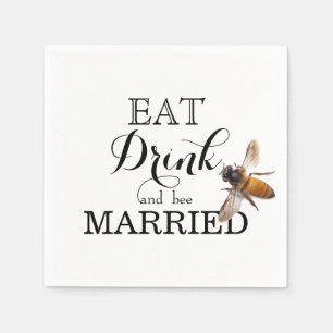 Essen Drink und Biene Verheiratet Serviette