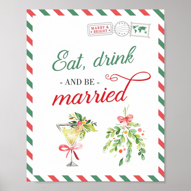 Essen Drink Verheiratete Weihnachtsfeier Verlobung Poster (Vorne)