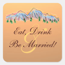 Essen Drink Verheiratetes Thema Hochzeitslabel