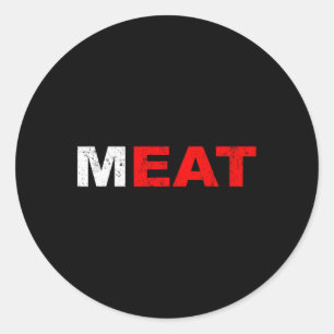 Essen Fleisch Fleischfresser Fleisch Sed Ernährung Runder Aufkleber