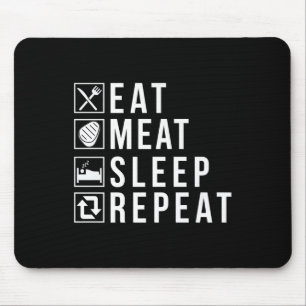 Essen Fleisch schlafen Wiederholung Grillen Grill Mousepad