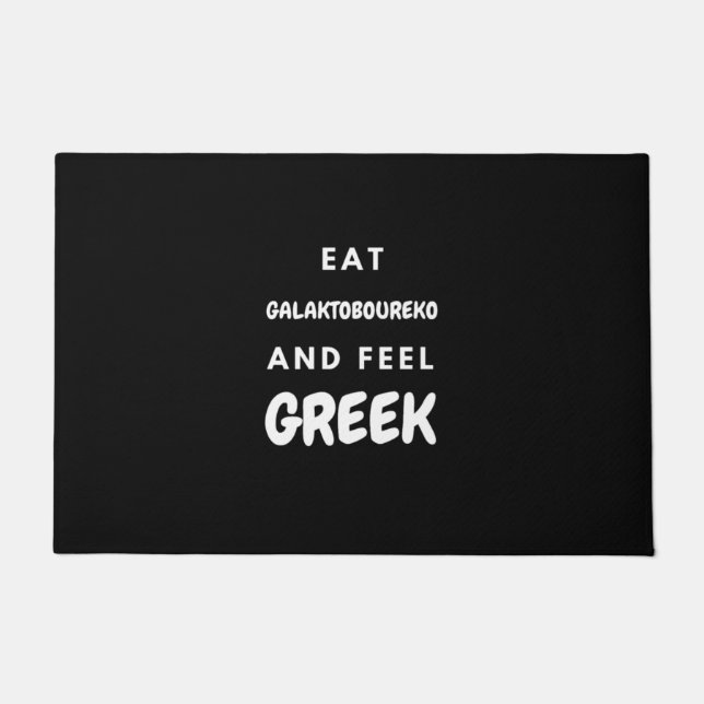 Essen Galaktoboureko und fühlen griechische Gesche Fußmatte (Vorderseite)
