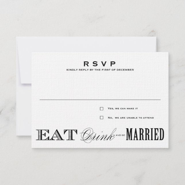 ESSEN, GETRÄNK | UAWG 3,5 x 5 RSVP Karte (Vorderseite)