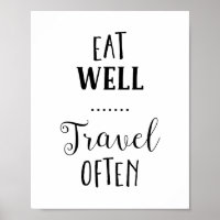 Essen gut Reisen oft Typografie Print