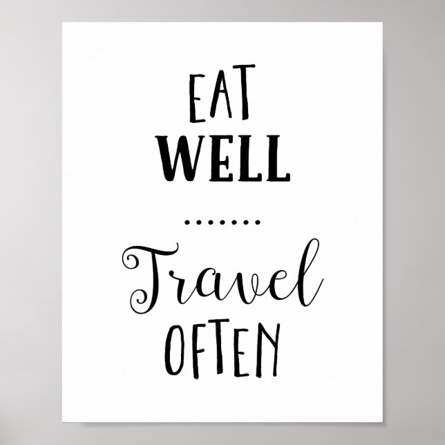 Essen gut Reisen oft Typografie Print Poster (Vorne)
